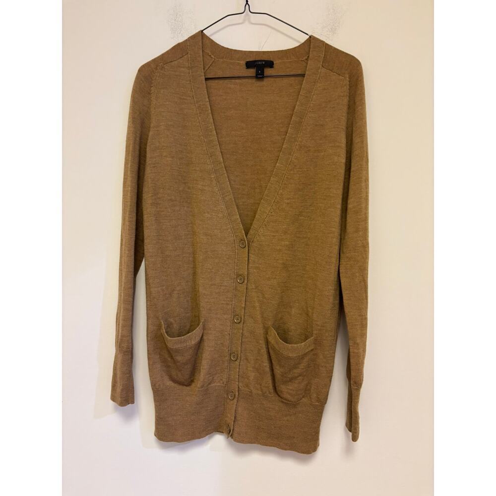J. Crew Merino Wool long Cargidan Camel Size Small